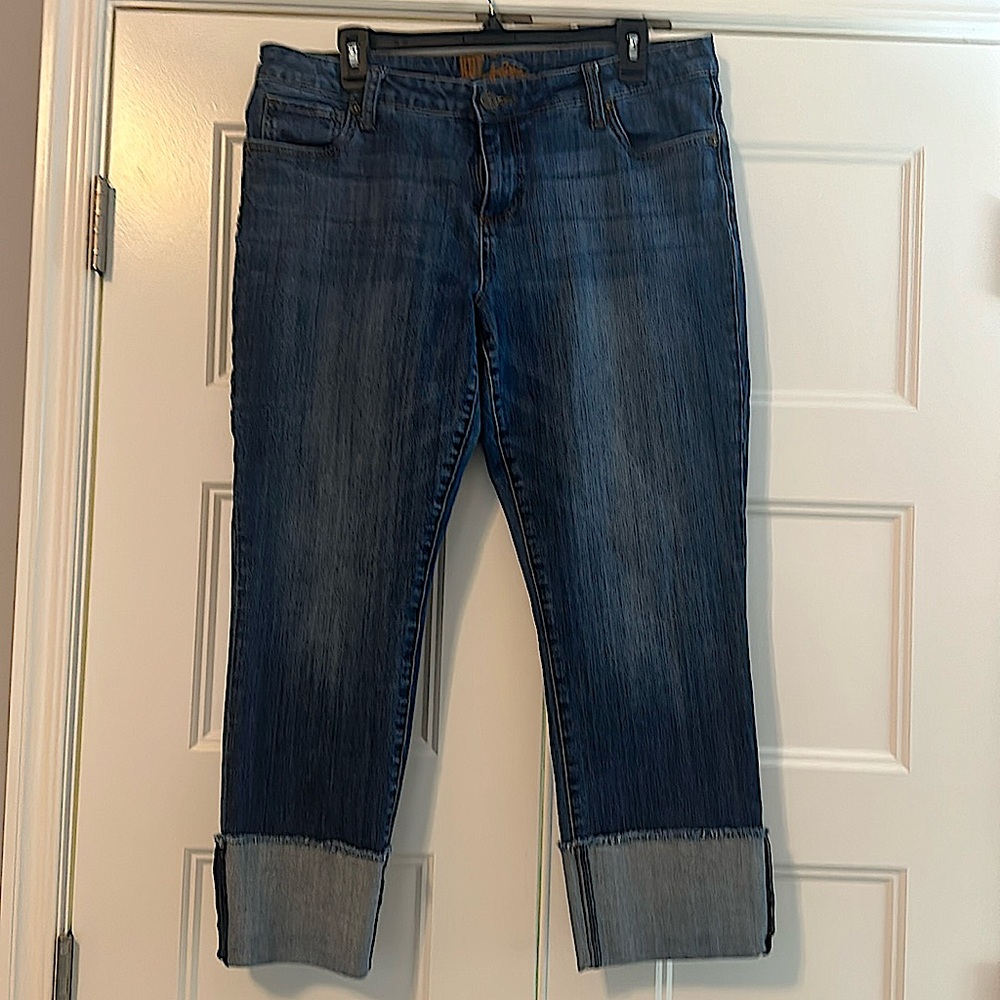 Kut jeans. Sz14 Cuffed hem. Boyfriend cut. Darker wash